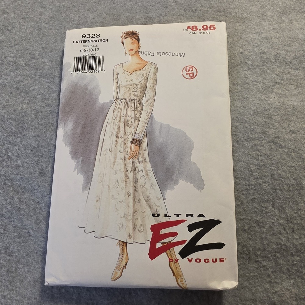 Vogue Ultra EZ Dress Sewing Pattern 9323 Misses Womens Size 6-12